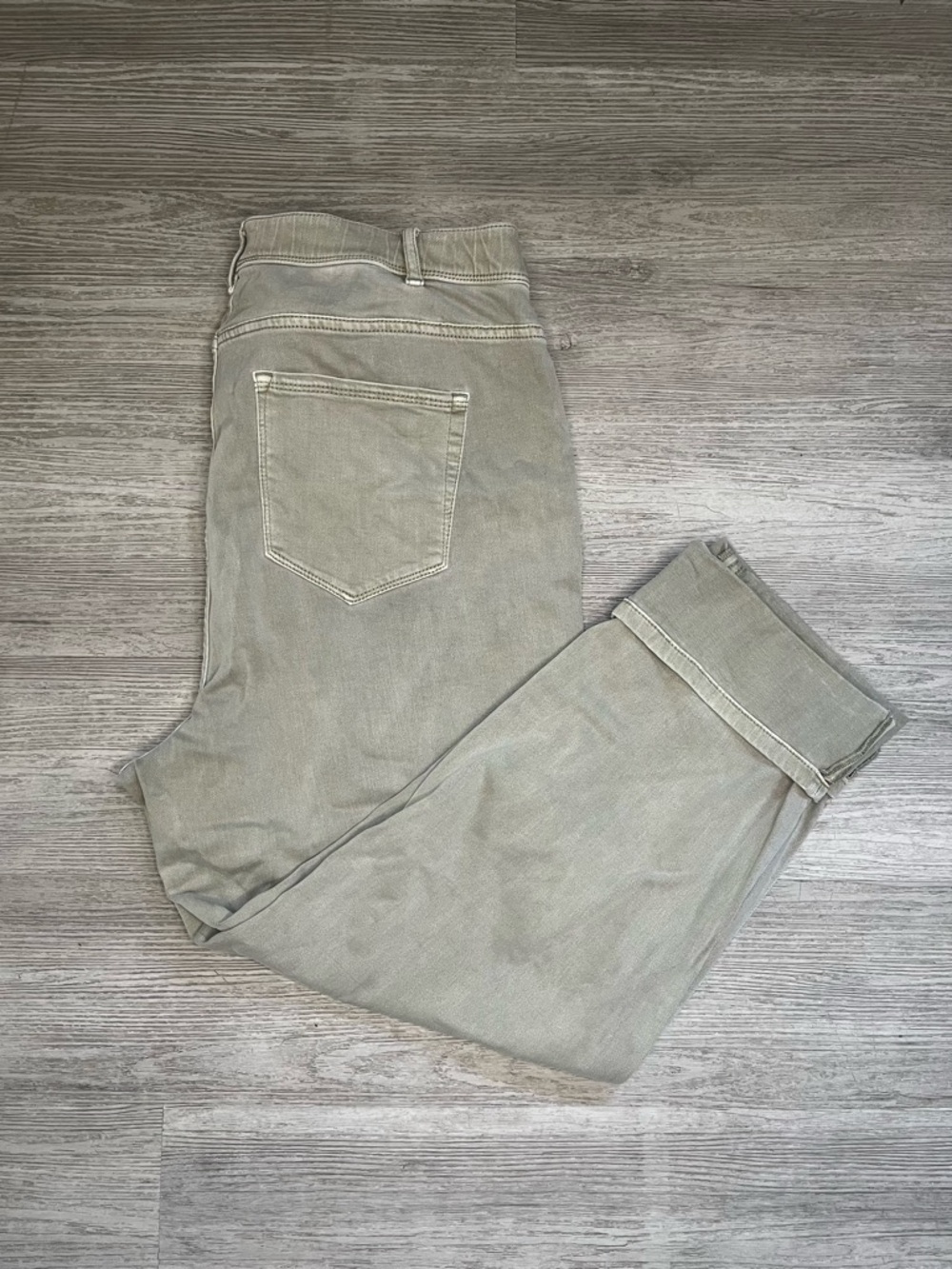 J Jill Denim high Rise Cropped Jeans Capris Green Gray Spring Summer Size 16